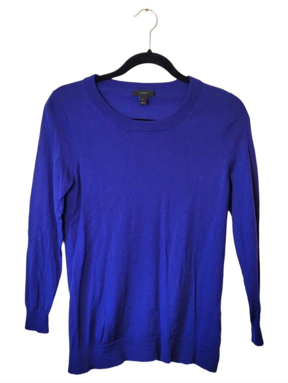 J. Crew Women's Cobalt Round-Neck Crewneck Sweater Size S